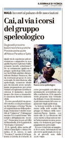 04-10-2007 Il Giornale di Vicenza-Cai, al via i corsi del gruppo speleologico.
